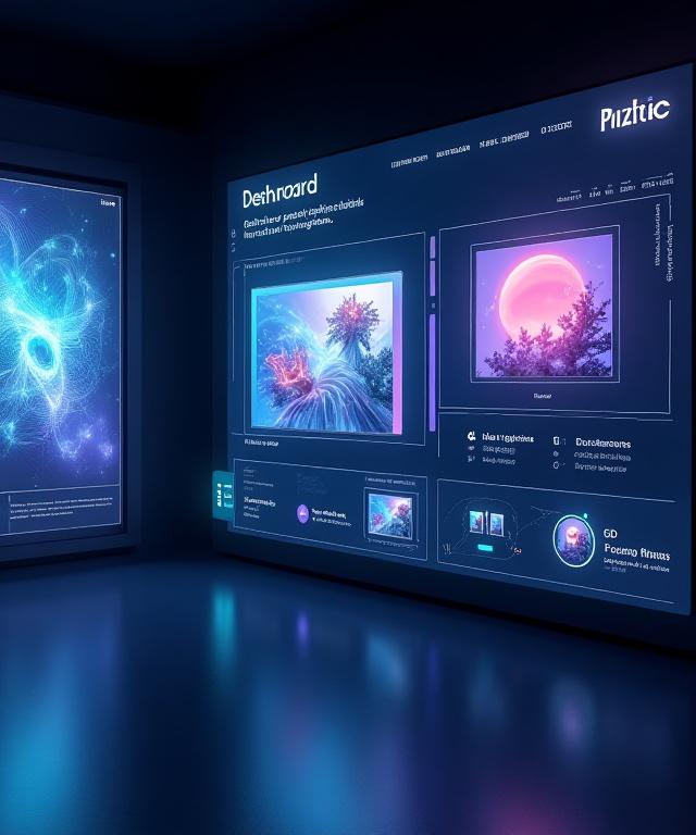 Dashboard di una galleria d'arte virtuale